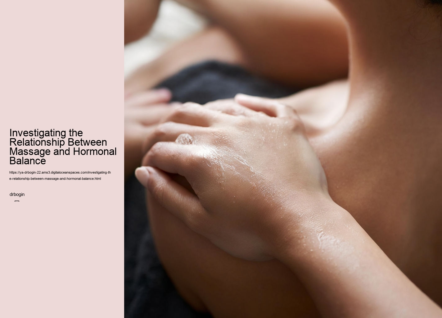 Investigating the Relationship Between Massage and Hormonal Balance